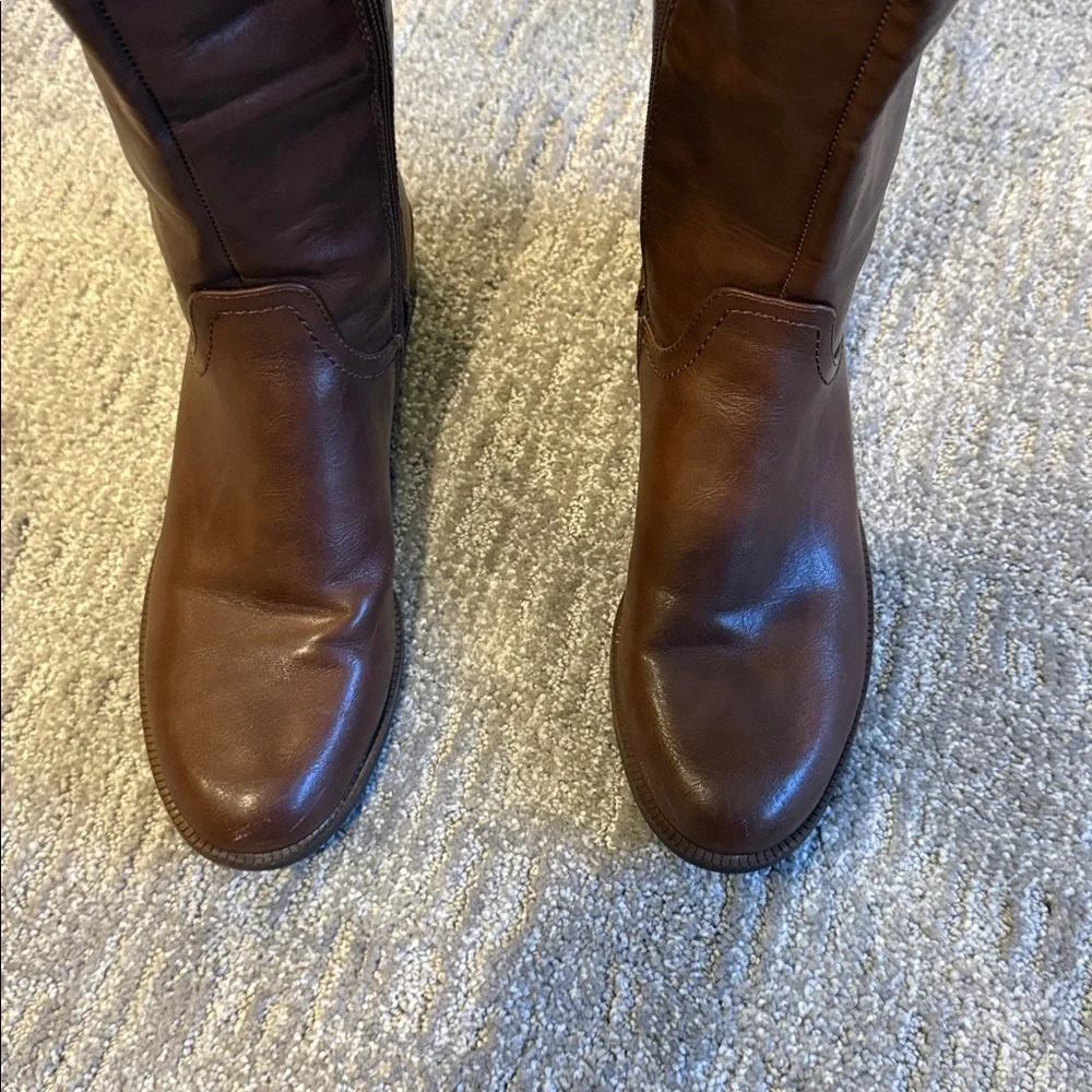 Tommy Hilfiger Womens Brown Knee High Riding Boots Size 8M